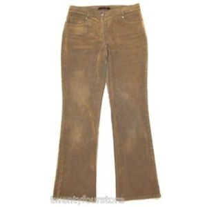 Y2K Elie Tahari Corduroy Bootcut Jeans Two Tone Tan with Blue base layer sz 8